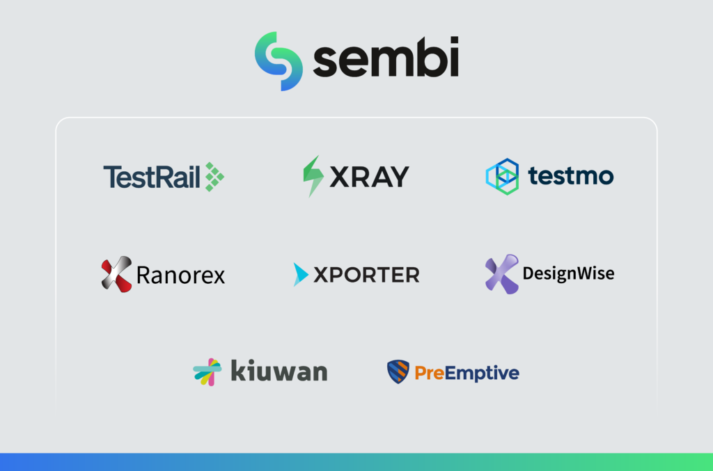 Sembi's portfolio of software quality, testing and security brnds.